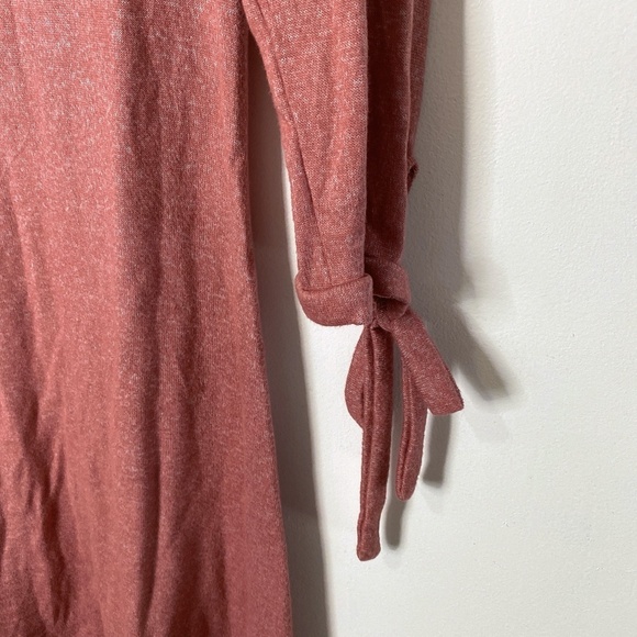 Lulu's Tie a Little Love Washed Mauve Pink Tie-Sleeve Knit Swing Dress - Picture 7 of 9